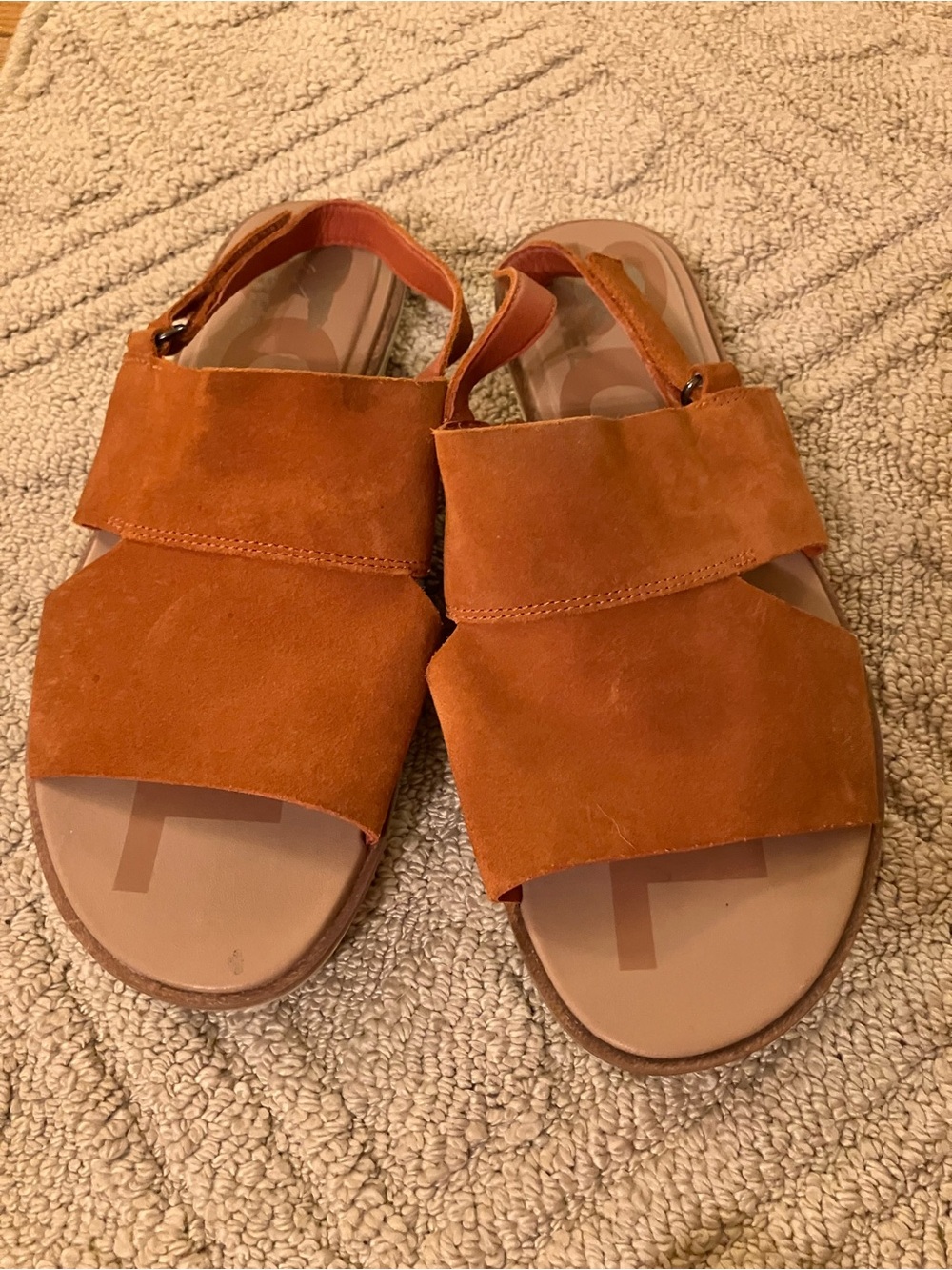 Sorel “Ella II” orange suede slide sandals sz 9.5.